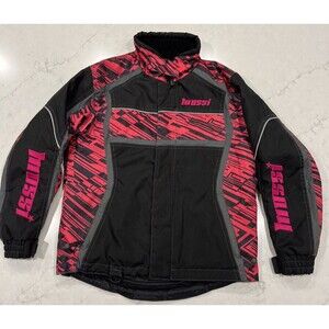Mossi Racing Womens Small Full Zip Snowmobile Winter Jacket Pink Black Warm Coat